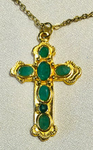 Load image into Gallery viewer, Genuine Emerald Cross Pendant
