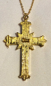 Peridot and Turquoise Cross Pendant