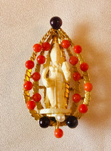 Load image into Gallery viewer, Coral, Garnet and Pearl Brooch
