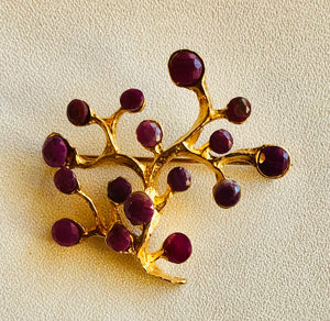 Genuine Ruby Tree of Life Brooch