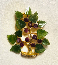 Load image into Gallery viewer, Jade and Ruby Flower Pot Brooch

