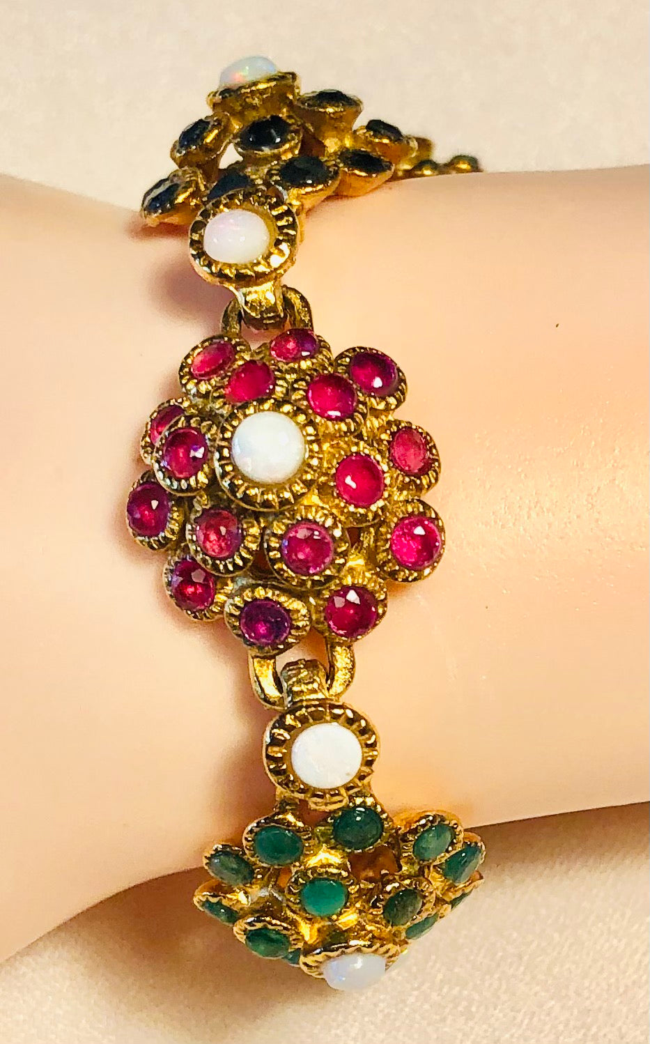 Ruby Sapphire Emerald Diamond Bracelet Ruby Sapphire Emerald Diamond - Ruby  Lane