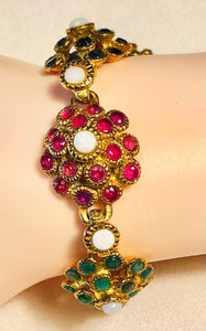 Genuine Sapphire, Emerald, Ruby and Opal Bracelet
