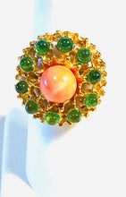 Load image into Gallery viewer, Peridot and Coral Ring
