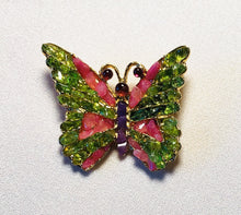 Load image into Gallery viewer, Peridot, Pink and Howlite  Butterfly Brooch
