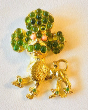 Load image into Gallery viewer, Peridot and Coral Dog Brooch
